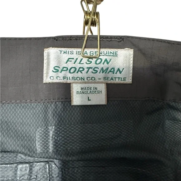 FILSON Swiftwater Rain Pants Mens L Raven Waterproof Fly Fishing Wading NWT